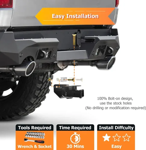 Vista 5 de WeiSen Enganche de Receptor Trasero de Remolque de 5 cm Clase 3 Compatible con Dodge Ram 1500 2003-2018, Se Adapta a Ram 2500 3500 2003-2013, Se