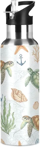 Vista 8 de Watercolor Sea Turtles Stainless Steel Water Bottle 20 Oz Leakproof Water Bottles, BPA-Free Sport Water Bottle Insulated