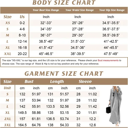 Vista 2 de chouyatou Vestido largo casual de manga larga con botones y rayas sueltas de algodón para mujer