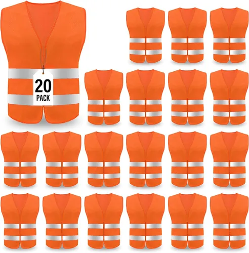 Vista 8 de Chaleco de seguridad, chaleco reflectante de alta visibilidad para hombres, trabajo, ciclismo, corredor, topógrafo, voluntario, carretera