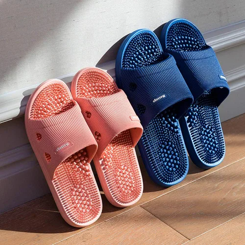 Vista 4 de Zapatillas de masaje de acupresión para fascitis plantar para mujeres, zapatillas de acupuntura para artritis, neuropatía, alivio del dolor