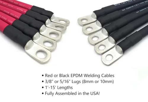 Vista 3 de End Game Cables de batería de calibre 6 AWG Premium, fabricados en EE.UU., positivo o negativo, rojo o negro, cables de batería de repuesto