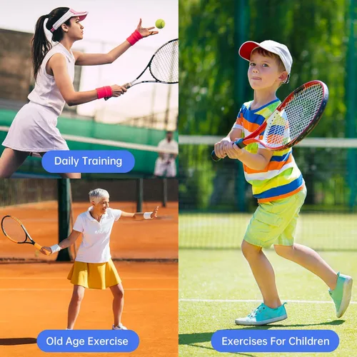 Vista 8 de CHEGIF - Pelota de rebote para entrenamiento de tenis, equipo de entrenamiento individual, kit de rebote de tenis portátil, 2 pelotas de cuerda