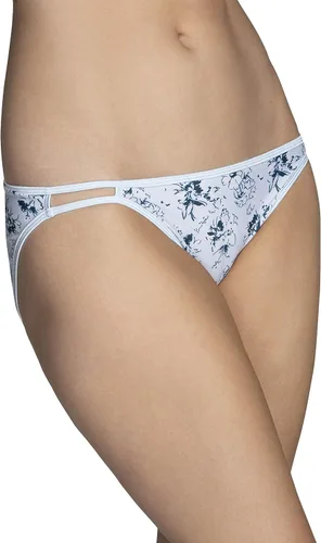 Vista 50 de Vanity Fair Bragas de bikini con tira para mujer, Illumination, con elástico sedoso y ribete de satén Paquete de 3 Negro (Midnight Black)
