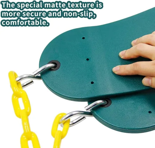 Vista 4 de Take Me Away Asiento de columpio resistente con cadena de 66 pulgadas recubierta de plástico, accesorios de repuesto para juego de columpio al aire
