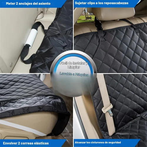 Vista 6 de Viewpets- Protector de asiento de auto. Funda de asiento de auto para mascotas, impermeable, resistente y antideslizante, para perros