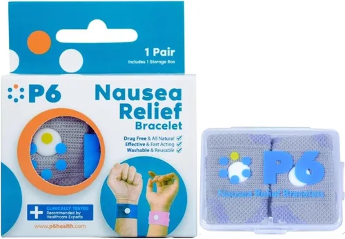 Vista 18 de P6 Bandas de mareo por movimiento para niños, pulseras para niños antináuseas, crucero por mar, viajes, enfermedades del automóvil, alivio natural