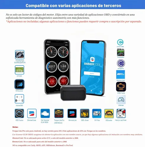 Vista 3 de Veepeak OBDCheck BLE Bluetooth OBD II escáner para iOS y Android, herramienta de diagnóstico del lector de código de luz del motor de control