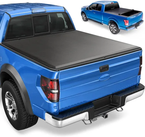 Vista 7 de Cubierta rígida de tres pliegues para caja de camioneta Ford F-150 2015-2025, F-150 Lightning 2022-2025, caja de 5.6 pies y 67.2 pulgadas