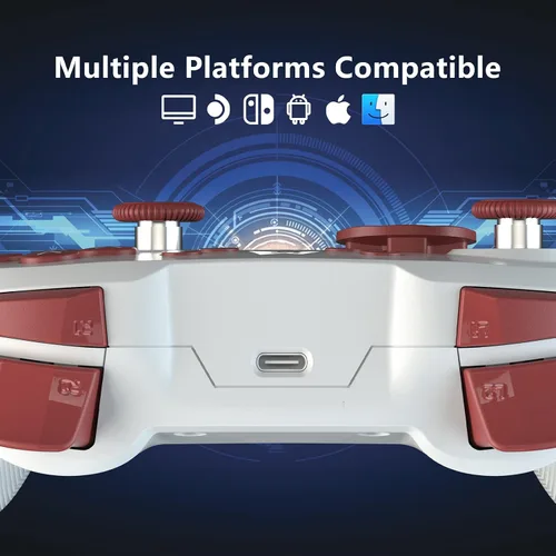 Vista 6 de Gamepad Controller, Compatible with SwitchSteamMobile Phone Multi-Platform Adaptation,for with HD Vibration Mode, Bluetooth Wired Adjustment Mode