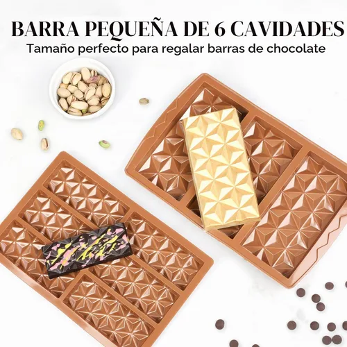 Vista 5 de 3 Piezas Moldes de Barra de Chocolate Profundos Dubai Break Apart Moldes para Dulces Moldes de Silicona Gruesos Rellenos para Rellenar Barra
