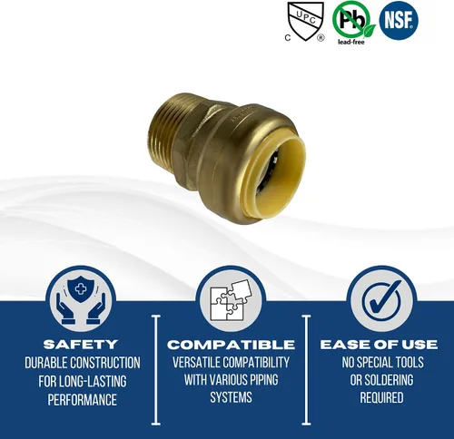 Vista 5 de 1 adaptador NPT macho de 1 pulgada de ajuste a presión x 1 pulgada