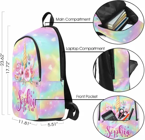 Vista 3 de Mochila personalizada para niños, jugador de fútbol americano, bandera americana, con nombre personalizado, mochila para estudiante, Color 26