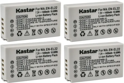 Vista 4 de Kastar Paquete de 1 batería de repuesto EN-EL22 para batería Nikon EN-EL22 ENEL22, cargador MH-29, cámara digital Nikon 1 J4, cámara digital Nikon