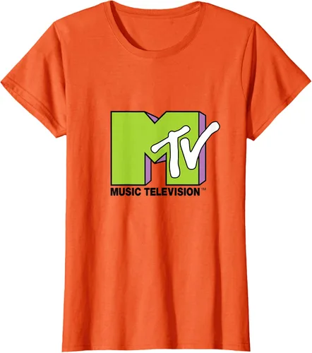 Vista 42 de Camiseta de tratamiento de relleno con logotipo MTV verde lima y morado, Negro, S Azul Marino