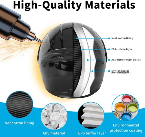 Vista 3 de Casco de motocicleta Bluetooth modular, NVSIO, con aprobación DOT FMVSS-218, abatible, cara completa, con doble visera, para adultos hombres
