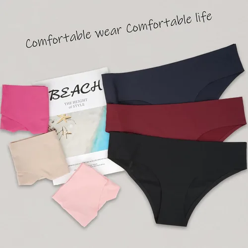 Vista 6 de OJCNBV Ropa interior sin costuras para mujer, bragas invisibles, suaves, elásticas, paquete de 6