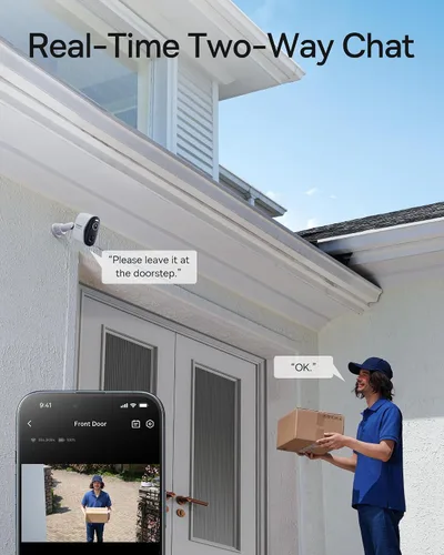 Vista 15 de Baseus Cámaras de seguridad solares inalámbricas para exteriores, kit de 2 cámaras N1 con panel solar 3W, cámara de visión nocturna a color 2K