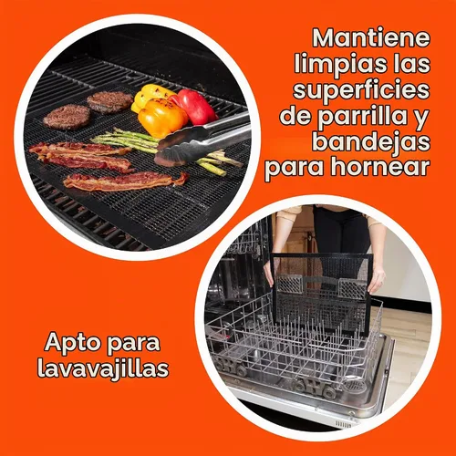 Vista 5 de Camerons - Malla para asar a la parrilla, hoja reutilizable antiadherente resistente, 13 x 18 pulgadas