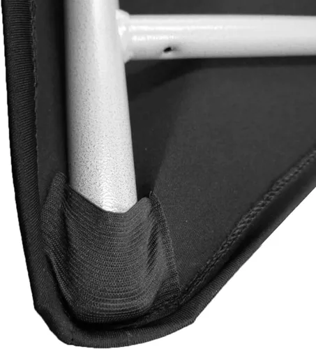Vista 6 de Mantel de elastano negro de 6 pies para mesa plegable rectangular ajustable