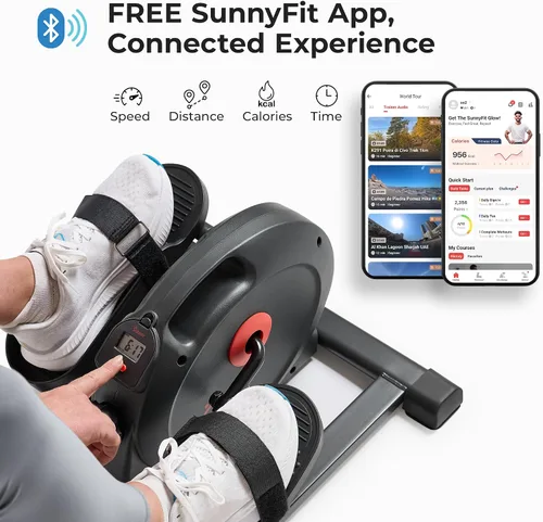 Vista 3 de Sunny Health & Fitness Under Desk Pedal Elliptical Machine Leg Exerciser Joint-Friendly, Quiet Operation, Adjustable Resistance, Compact, Compact
