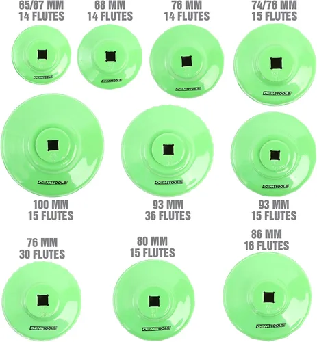 Vista 4 de OEMTOOLS 87151 Juego de llaves para filtro de aceite de 10 piezas, juego de extracción de filtro de aceite para trinquete de 3/8 pulgadas para una