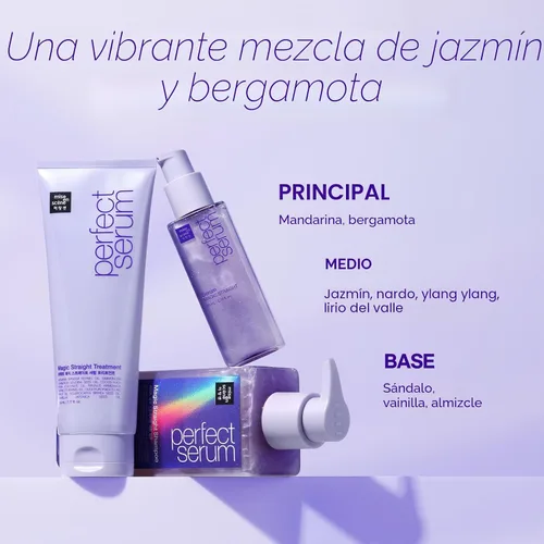 Vista 7 de Mise En Scene Perfect Serum Magic Straight Shampoo Anti-Frizz, protector del calor, efecto alisador de cabello, champú coreano para control