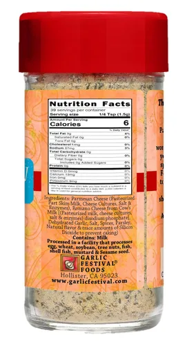 Vista 3 de Garlic Festival Foods Garli Ghetti Pasta con queso y ajo espolvoreado, 2.1 oz.