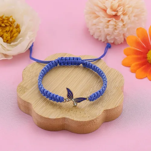 Vista 7 de Always Believe in Yourself - Pulsera de mariposa con dije de mariposa para mujer, pulsera elástica de cuentas de cristal de mariposa de la suerte