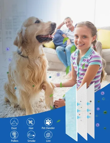 Vista 3 de Filtro HEPA H7123 compatible con purificadores de aire Govee Life H7123 y Homvana H211/H211S, 4 en 1 True HEPA y filtro de carbón activado de alta