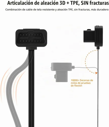 Vista 4 de Foxwell NT301/NT201 OBD2 Cable de extensión 16pin macho a hembra diagnóstico universal OBD II Convertir Cable
