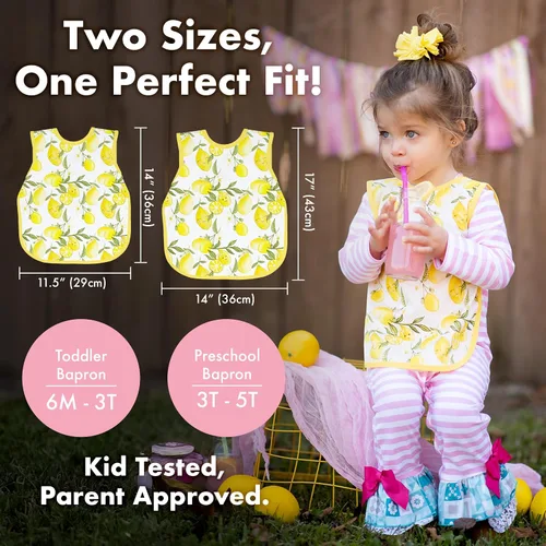 Vista 4 de BapronBaby Autumn Leaves Bapron - Babero más seguro sin corbata para el cuello para bebés y niños pequeños, suave, impermeable, resistente a