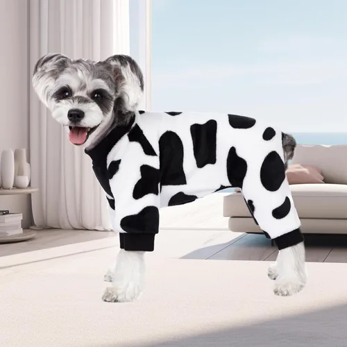 Vista 5 de Pijamas para perros pequeños, mameluco de invierno para perro, overol de terciopelo cálido, overol para cachorros, ropa de invierno para perros