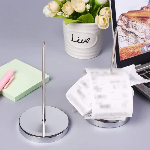 Vista 5 de SGrace Soporte de recibos Spike Bill Desk Barra recta Papel Stick Recibos Check Tenedor Acero Inoxidable (4)