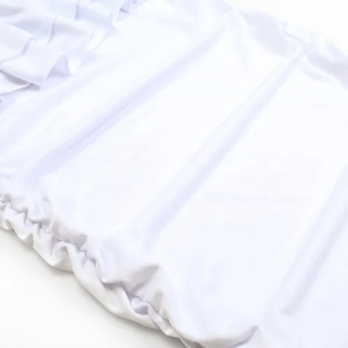 Vista 5 de Bhome Vestido de maternidad con hombros descubiertos, vestido de verano para baby shower, vestido de embarazo con doble volante, para sesión de fotos