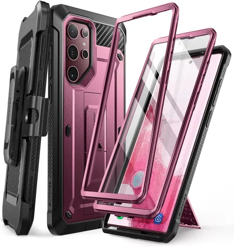 Vista 9 de SUPCASE Funda para Samsung Galaxy S22 Ultra con soporte, [Unicorn Beetle Pro] [2 marcos frontales]
