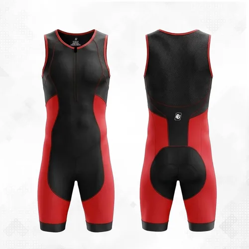Vista 8 de Triathlon Suits Mens One-Piece Sleeveless Trisuits Skin Wet Suit for Running Cycling Swimming