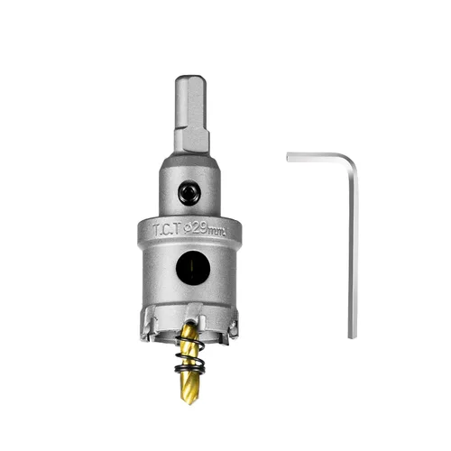 Vista 14 de SALI Kit de sierra perforadora TCT de 1 pulgada (1.024 in) con punta de carburo de tungsteno con broca piloto chapada en titanio para metal, acero