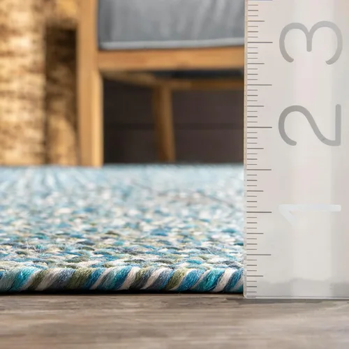Vista 2 de nuLOOM Alfombra de Área Interior/Exterior Sólida Trenzada a Mano de 2' x 8', Apta para Mascotas, Alto Tráfico, Resistente a la Intemperie