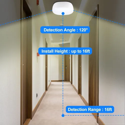 Vista 7 de Luz de techo LED con batería inalámbrica con sensor de movimiento, 300 lúmenes, 5 W, para interiores y exteriores, armario, despensa, escalera