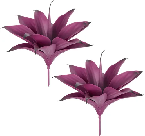 Vista 27 de Velener Plantas artificiales de agave falsas, Plantas suculentas falsas para decoración de habitaciones, tallos de plantas de agave sintético sin