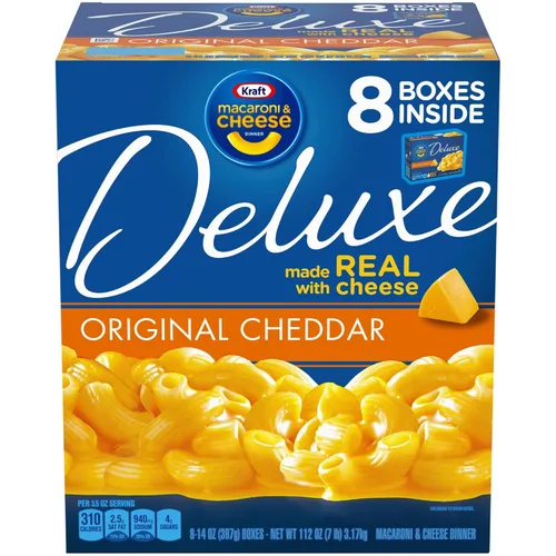 Vista 11 de Kraft Deluxe Mac y queso, 1 caja, para cenar o cenar fácilmente, sabor original de queso cheddar, sin tintes ni sabores artificiales, 14 onzas
