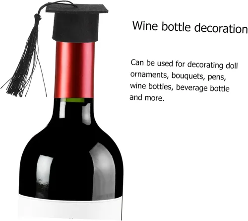 Vista 8 de 20 piezas de mini sombrero de doctor accesorios para fotos de graduación, sombreros de doctorado, decoración de tapa de botella de graduación