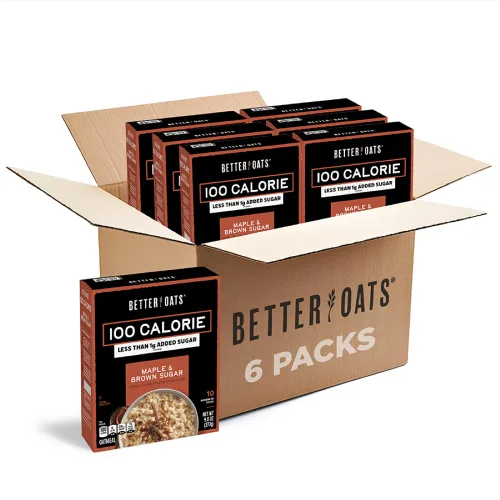 Vista 13 de Better Oats Paquetes de avena de 100 calorías de manzanas y canela, desayuno instantáneo con semillas de lino y sabor natural de manzana y canela