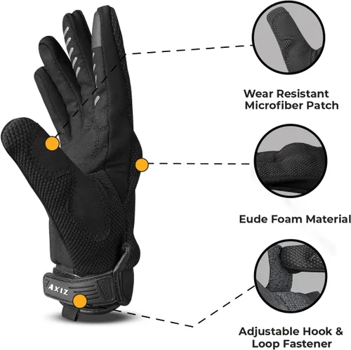 Vista 4 de AXIZ Guantes de motocicleta para hombres y mujeres, guantes de ciclismo protegidos para pantalla táctil para MTB BMX, motocross, carreras