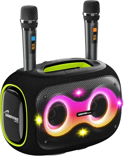 Vista 7 de Altavoz Bluetooth portátil con 2 micrófonos, graves profundos, tiempo de reproducción de 10 horas, IPX6 impermeable, 120 W, gris