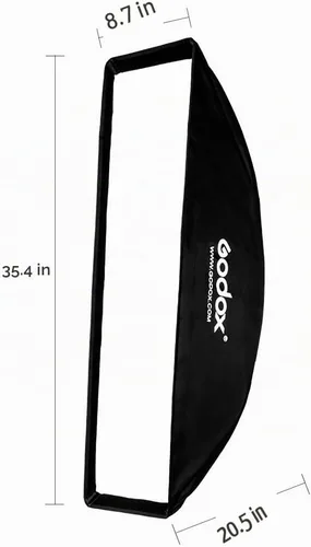 Vista 2 de Godox 8.6 x 35 pulgadas/8.7x35.4 in Softbox Honeycomb Grid Strip Soft Box Bowens Mount para Photo Studio Flash (FW 22x90, 2 piezas)