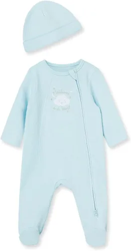 Vista 15 de Little Me Conjunto de mameluco y gorro 100% algodón, prematuro a 9 meses Corderos Azules