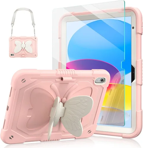 Vista 11 de Ambison Funda para iPad de 9ª/8ª/7ª Generación de 10.2 pulgadas con Protector de Pantalla de Vidrio, Cubierta Protectora Resistente a Prueba