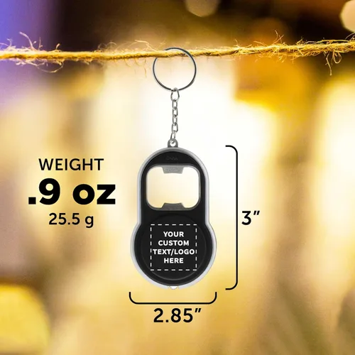 Vista 5 de DISCOUNT PROMOS Abrebotellas personalizado y llaveros LED, juego de 10/50/100, paquete personalizado a granel, perfecto para ferias, recuerdos